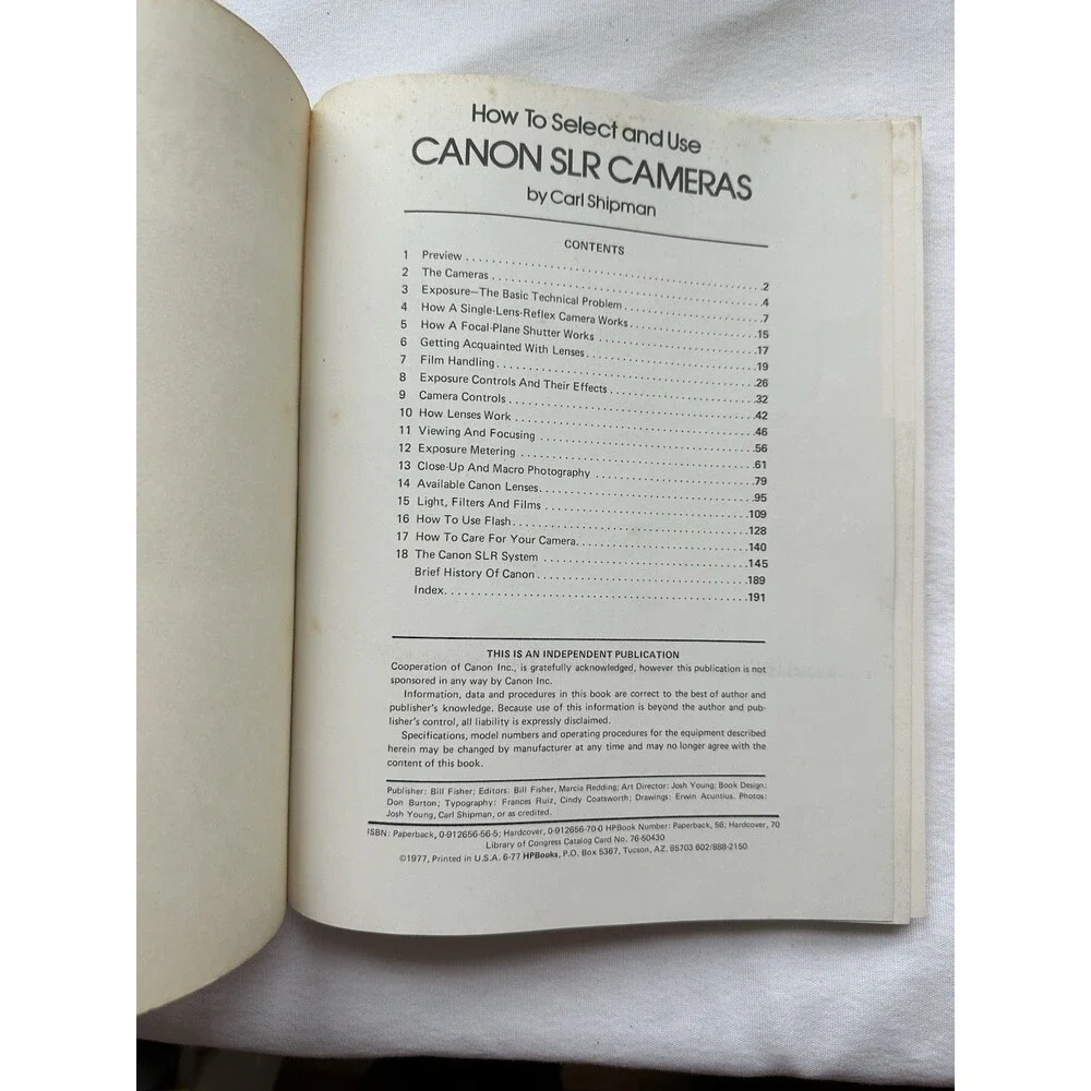 Canon SLR Cameras (How to Select and Use) By Carl Shipman